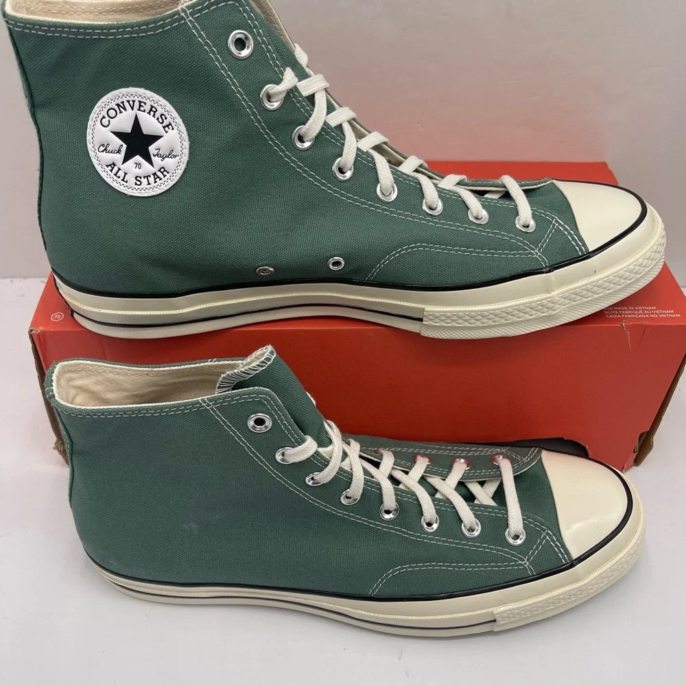 Converse Men's A06521C CHUCK 70 HI ADMIRAL ELM/EGRET/BLK Green High-Top Sneakers